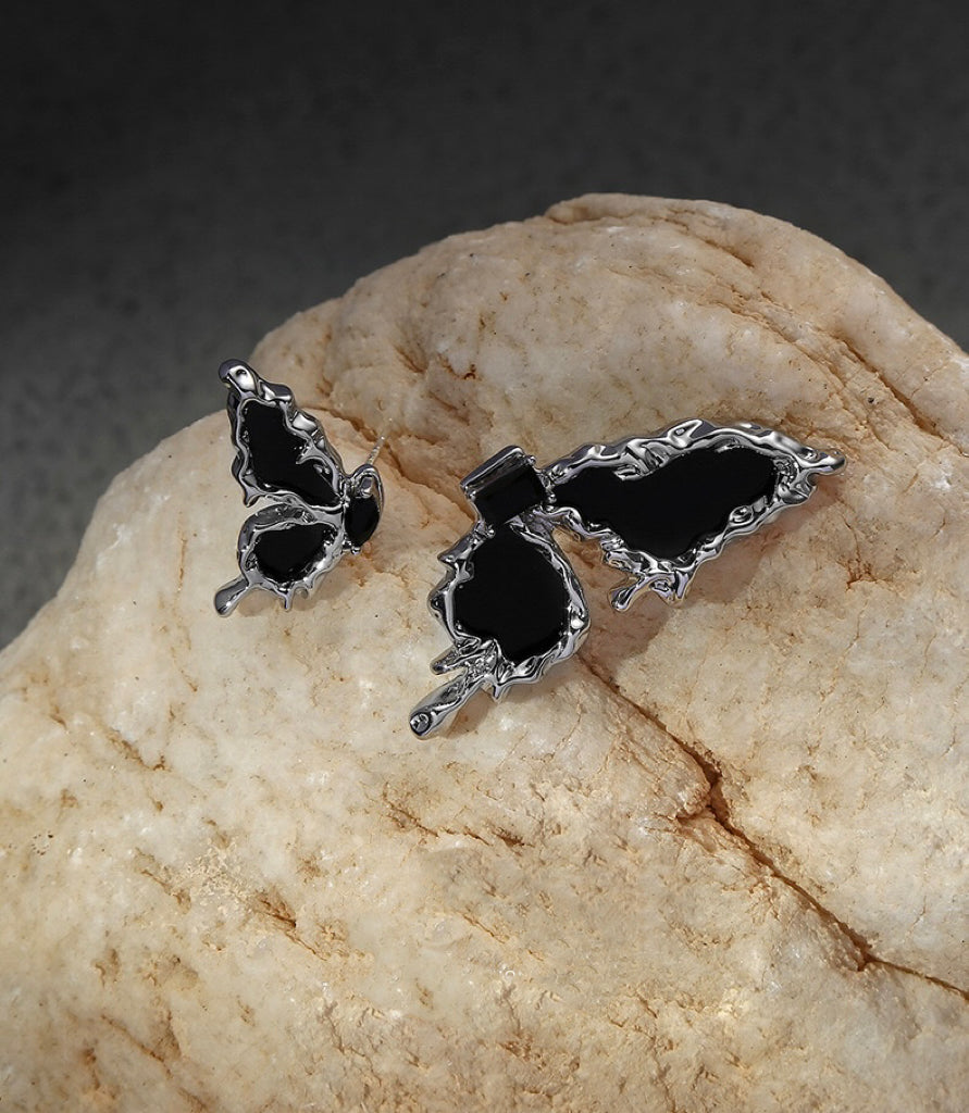 Midnight Butterfly Silhouette Earrings